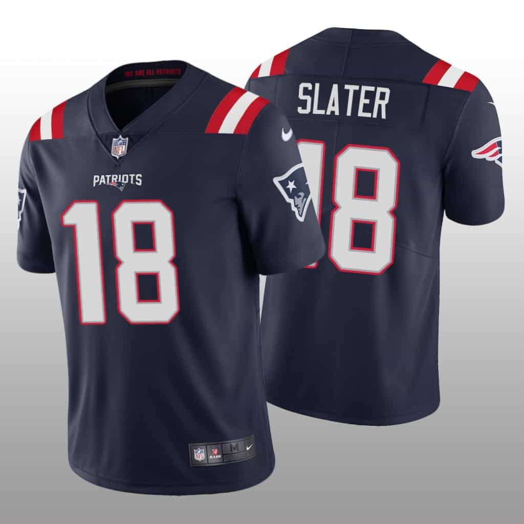Men New England Patriots #18 Matthew Slater Nike Navy Vapor Limited NFL Jersey